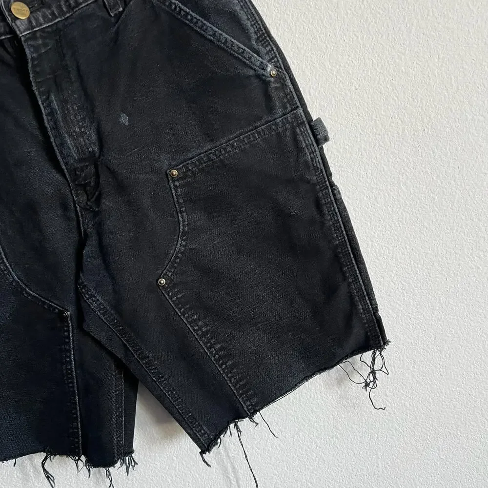 Carhartt faded black double knee work wear carpenter shorts
